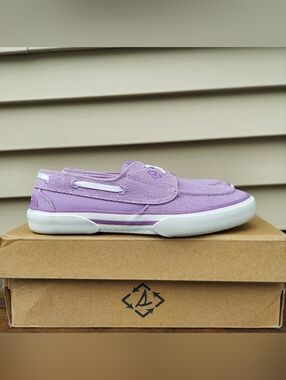 Sperry Pier Wave Pastel Purple Canvas Boat Shoes Womens Size 6 NWT Preppy Office